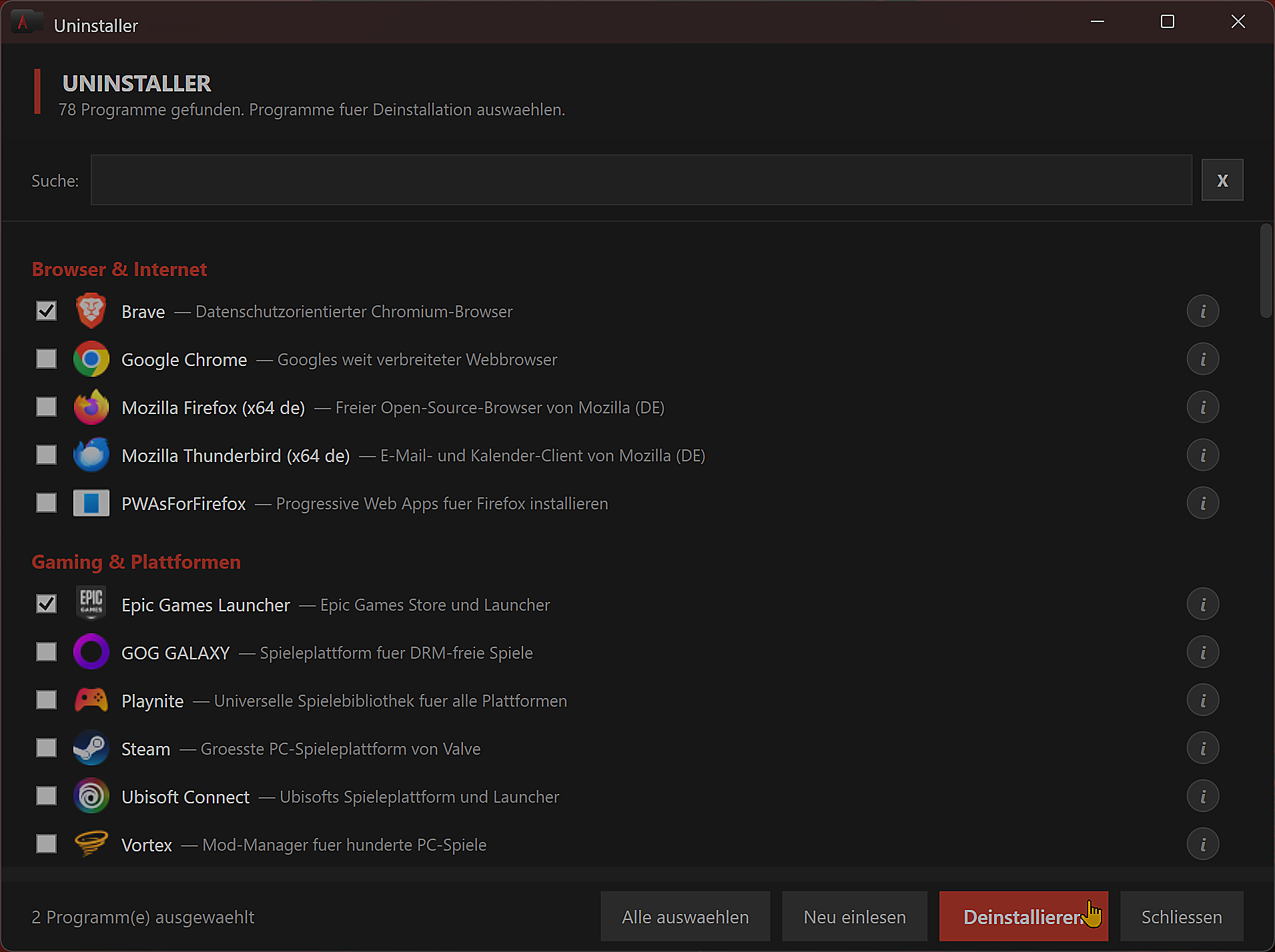 Uninstaller Screenshot