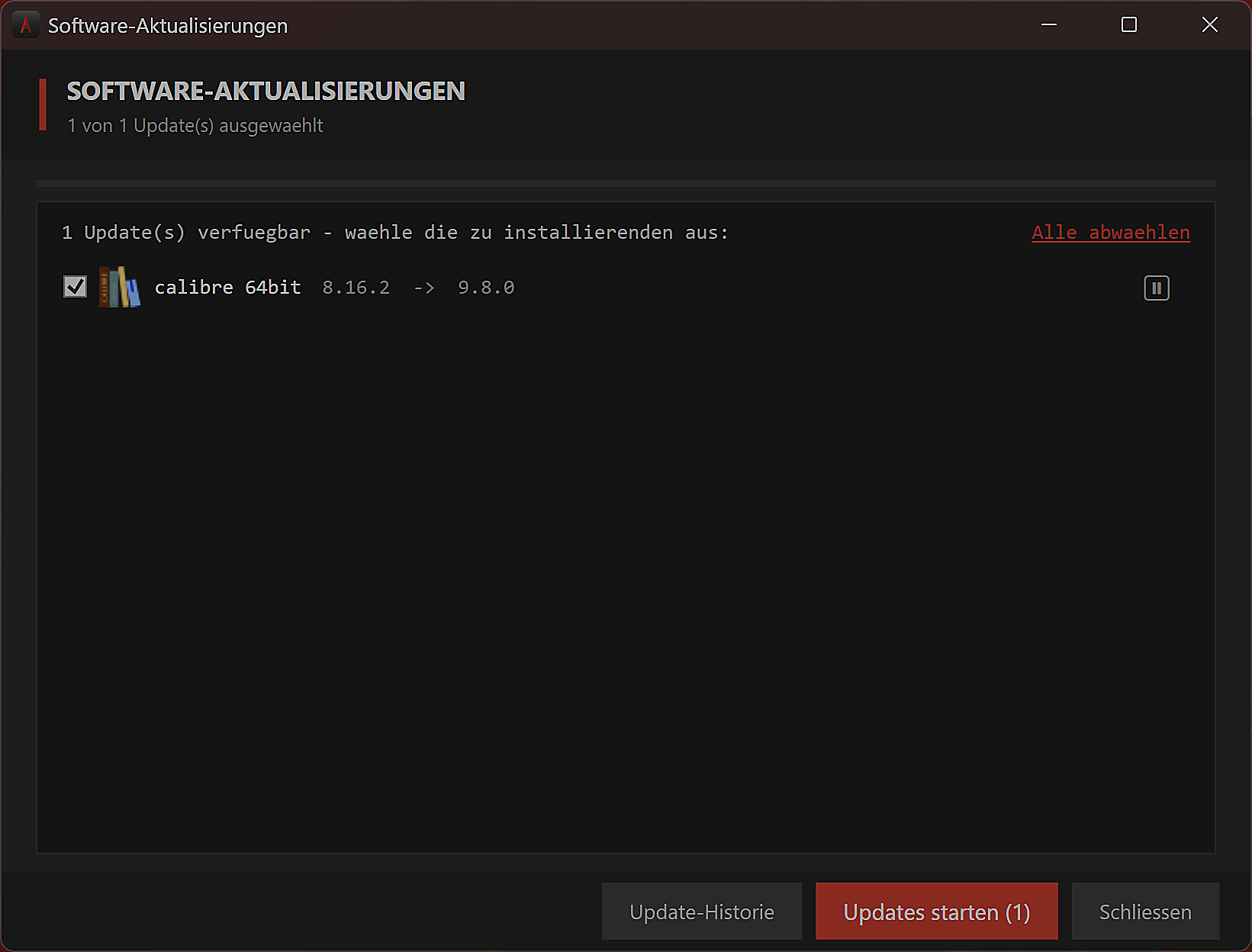 Software-Aktualisierungen Screenshot